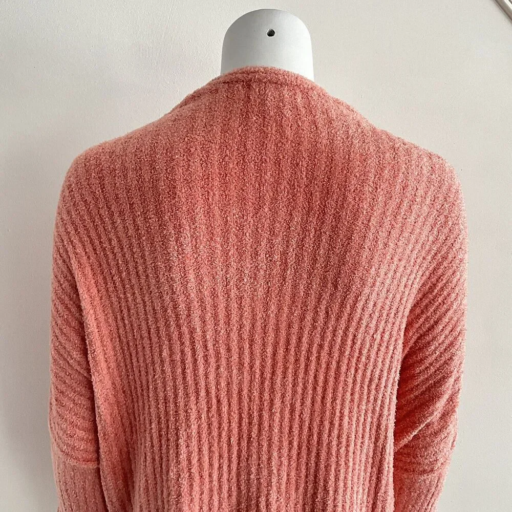 Barefoot Dreams Cardigan Ribbed Cozychic Lite Coral S - Picture 11 of 12